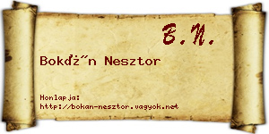 Bokán Nesztor névjegykártya
